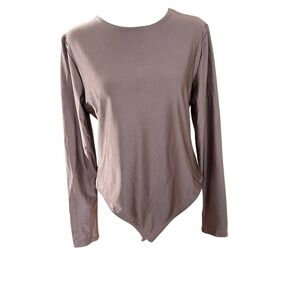 Bailey 44 Long Sleeve Bodysuit Brown Sheen Sz XL Smoothing